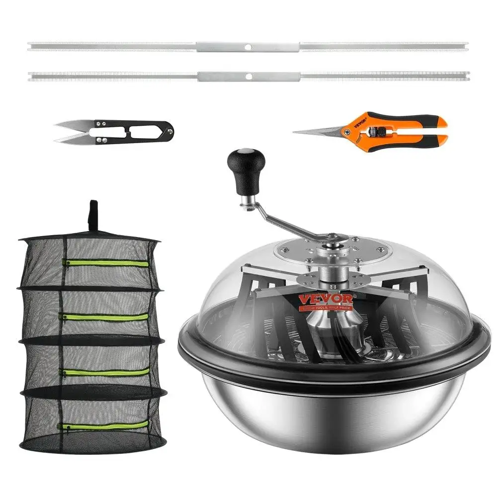 16 Manual Leaf Trimmer Bowl Stainless Steel Blades for twisted Spin Cutting Clear Visibility Foldable Herb Drying Rack Hand
16 Manual Leaf Trimmer Bowl Stainless Steel Blades for twisted Spin Cutting Clear Visibility Foldable Herb Drying Rack Hand
