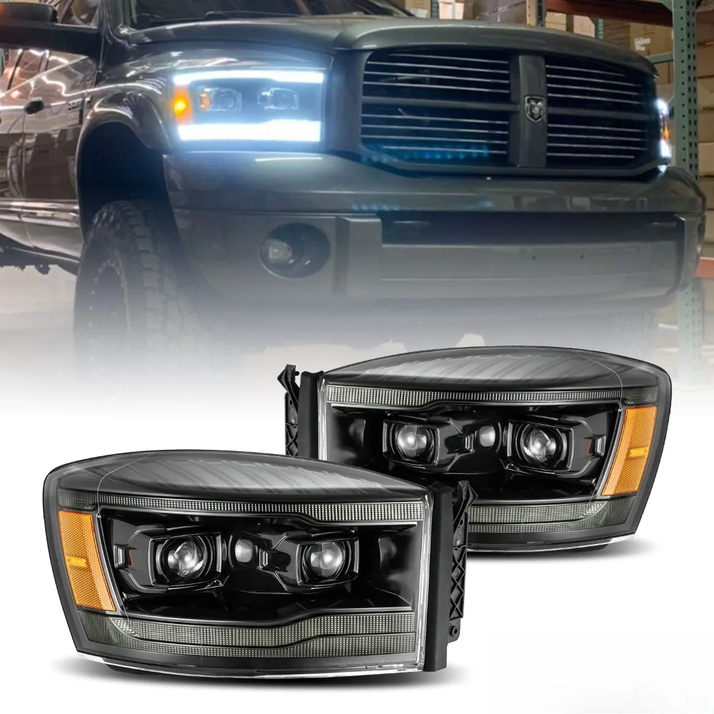 Fit 06-08 Dodge Ram LUXX-Series LED DRL/Signal Projector Headlights Alpha-Black
Fit 06-08 Dodge Ram LUXX-Series LED DRL/Signal Projector Headlights Alpha-Black