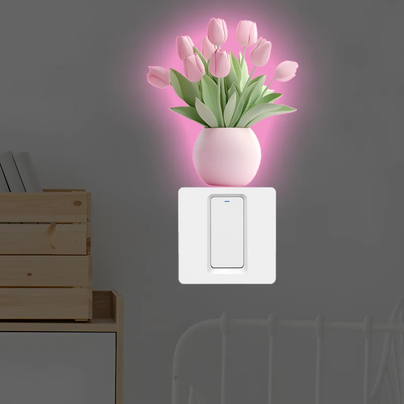Pink Luminous Flower Vase Switch Sticker Living Room Bedroom Switch Decorative Sticker Self-Adhesive Removable
Pink Luminous Flower Vase Switch Sticker Living Room Bedroom Switch Decorative Sticker Self-Adhesive Removable