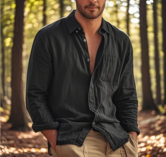New Men's Retro Cotton and Hemp Shirt Solid Color Casual Collar Cardigan Fashion Versatile Top Street Trendy Shirt
New Men's Retro Cotton and Hemp Shirt Solid Color Casual Collar Cardigan Fashion Versatile Top Street Trendy Shirt