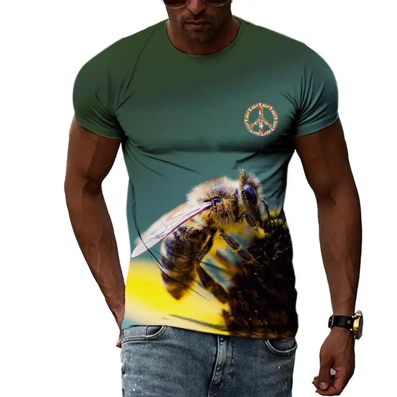 Summer Fashion Bee Picture T-Shirts For Men Casual 3D Print Tees Hip Hop Personality Round Neck Short Sleeve Tops
Summer Fashion Bee Picture T-Shirts For Men Casual 3D Print Tees Hip Hop Personality Round Neck Short Sleeve Tops