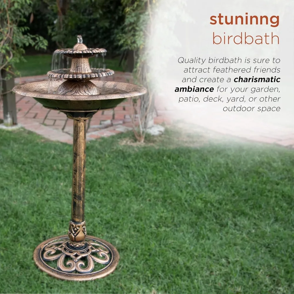 Vintage Outdoor Garden Water Fountain with Birdbath 3 Tier Pedestal for Yard Patio Deck
Vintage Outdoor Garden Water Fountain with Birdbath 3 Tier Pedestal for Yard Patio Deck