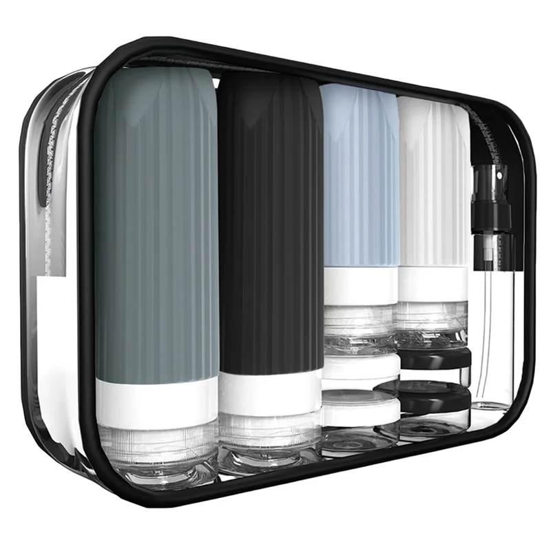 ABKP-для туалетных принадлежностей, дорожные бутылки, набор силиконовых контейнеров, предметы первой необходимости в самолете, герметичная многоразовая сумка для аксессуаров 
ABKP-для туалетных принадлежностей, дорожные бутылки, набор силиконовых контейнеров, предметы первой необходимости в самолете, герметичная многоразовая сумка для аксессуаров