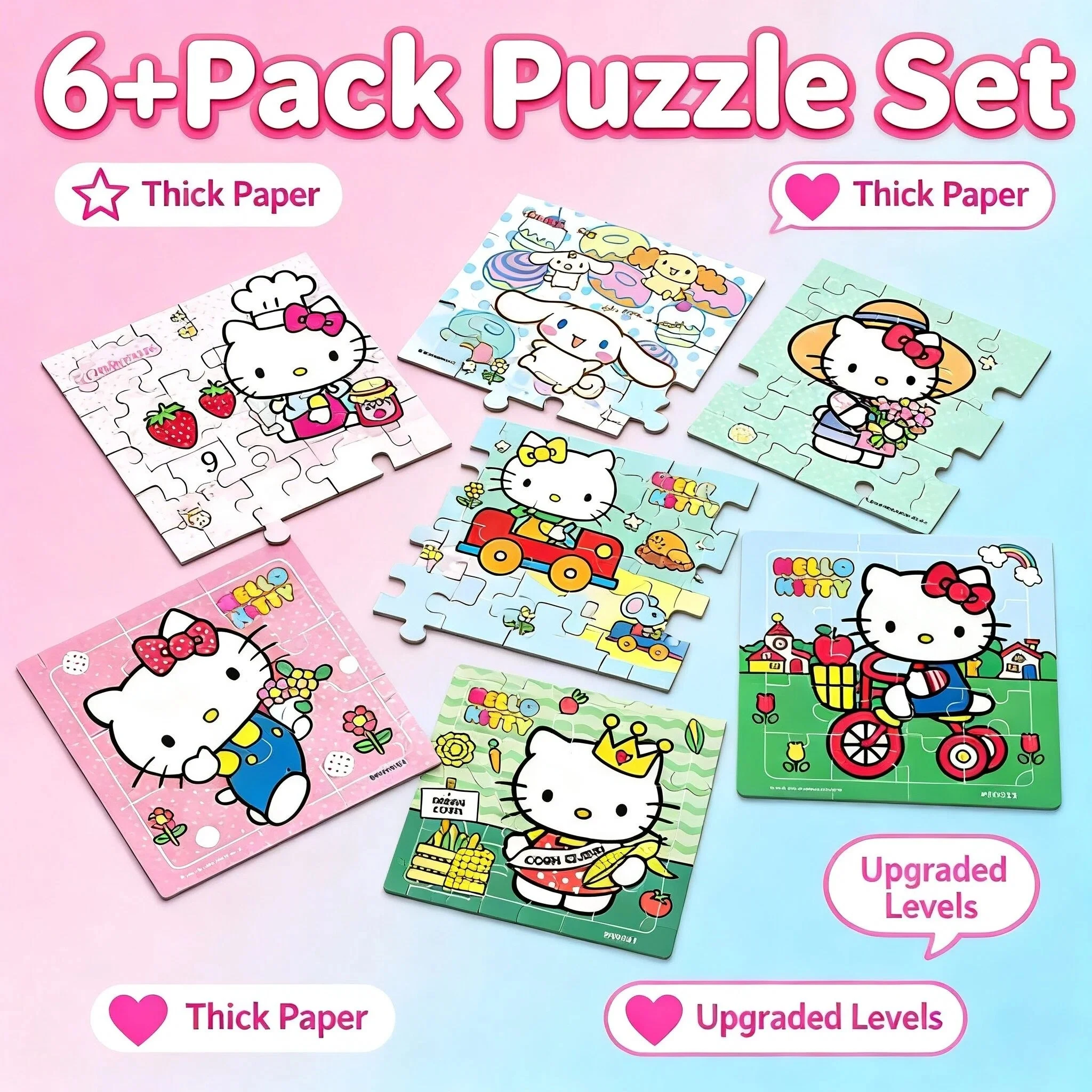 Sanrio Character Puzzle Set 6pcs, Hello Kitty Cinnamoroll My Melody Paper Puzzles, Kids Party Favor Gift, Educational Games
Sanrio Character Puzzle Set 6pcs, Hello Kitty Cinnamoroll My Melody Paper Puzzles, Kids Party Favor Gift, Educational Games