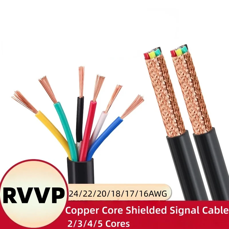 1/3/5/10M RVVP Copper Core Shielded Signal Cable 2 3 4 5 Multi-core0.2 0.3 0.5 0.75 1.5mm Audio Control Electrical Wires
1/3/5/10M RVVP Copper Core Shielded Signal Cable 2 3 4 5 Multi-core0.2 0.3 0.5 0.75 1.5mm Audio Control Electrical Wires