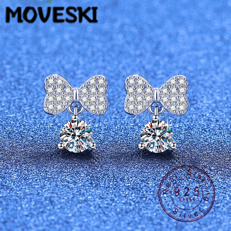 925 Sterling Silver Bowknot 0.5ct Brilliant Cut Moissanite Stud Earrings for Women,Fine Jewelry for Wedding Party Daily Wear
925 Sterling Silver Bowknot 0.5ct Brilliant Cut Moissanite Stud Earrings for Women,Fine Jewelry for Wedding Party Daily Wear