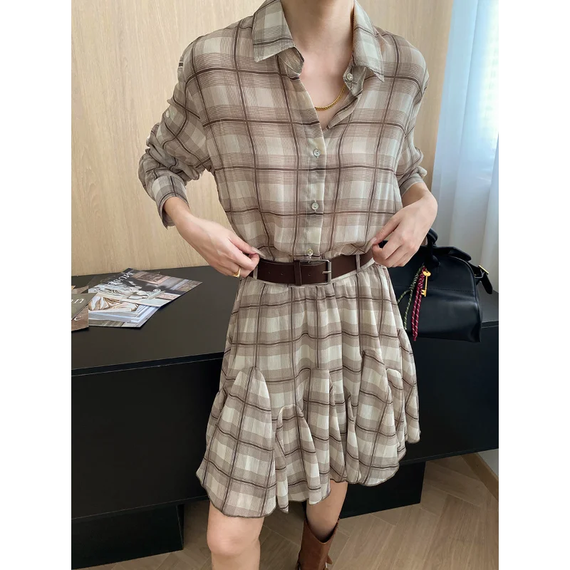 Женское винтажное шифоновое клетчатое платье с длинным рукавом, короткое платье с поясом, модное повседневное свободное французское женское платье в студенческом стиле
Женское винтажное шифоновое клетчатое платье с длинным рукавом, короткое платье с поясом, модное повседневное свободное французское женское платье в студенческом стиле