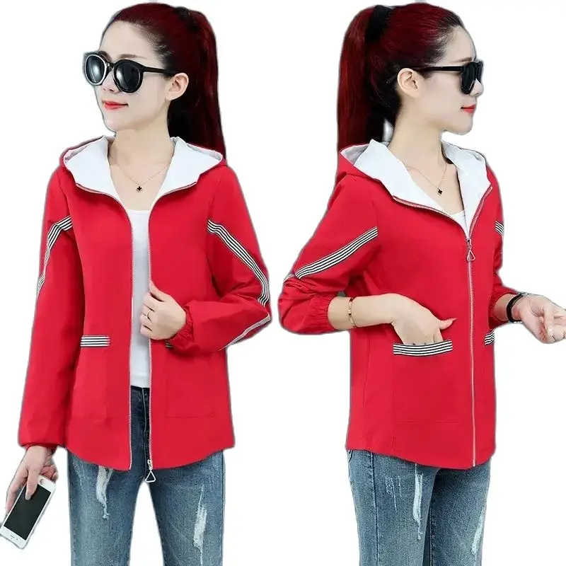 Fashion Korean Style Spring Autumn Coat Women Jacket Tops Short Hooded Zipper Casual Windbreaker Outerwear Full Match Female
Fashion Korean Style Spring Autumn Coat Women Jacket Tops Short Hooded Zipper Casual Windbreaker Outerwear Full Match Female