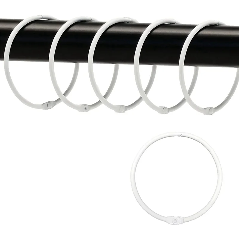 Кольца для занавесок для душа, крючки, кольца для занавесок для душа, круглые кольца для душа с защитой от падения, для занавесок, белые 
Кольца для занавесок для душа, крючки, кольца для занавесок для душа, круглые кольца для душа с защитой от падения, для занавесок, белые