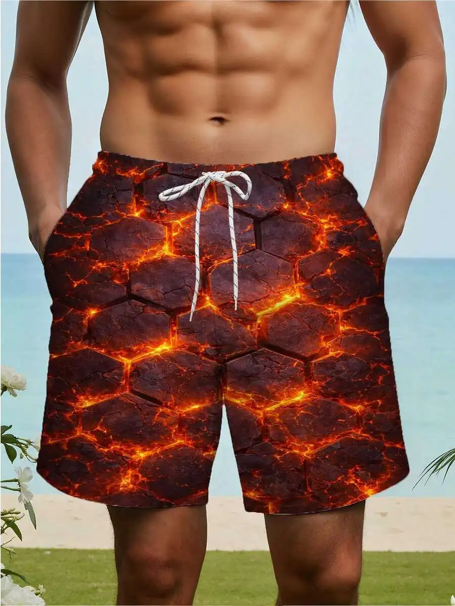 Lava Hexagonal Rock Print Men Beach Shorts
Lava Hexagonal Rock Print Men Beach Shorts