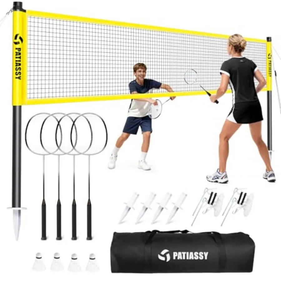 Badminton Set for Backyard Outdoor Badminton Net with Anti-Sag Design 4 Professional Badminton Rackets 4 Shuttlecocks and Carry
Badminton Set for Backyard Outdoor Badminton Net with Anti-Sag Design 4 Professional Badminton Rackets 4 Shuttlecocks and Carry