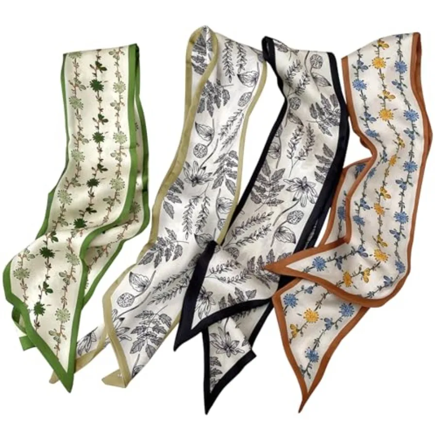 TEBIEKOY 4Pcs Fashion Scarves for Women, Multifunctional Boho Scarves Headbands Satin Scarf for Bag Hair Accessories
TEBIEKOY 4Pcs Fashion Scarves for Women, Multifunctional Boho Scarves Headbands Satin Scarf for Bag Hair Accessories