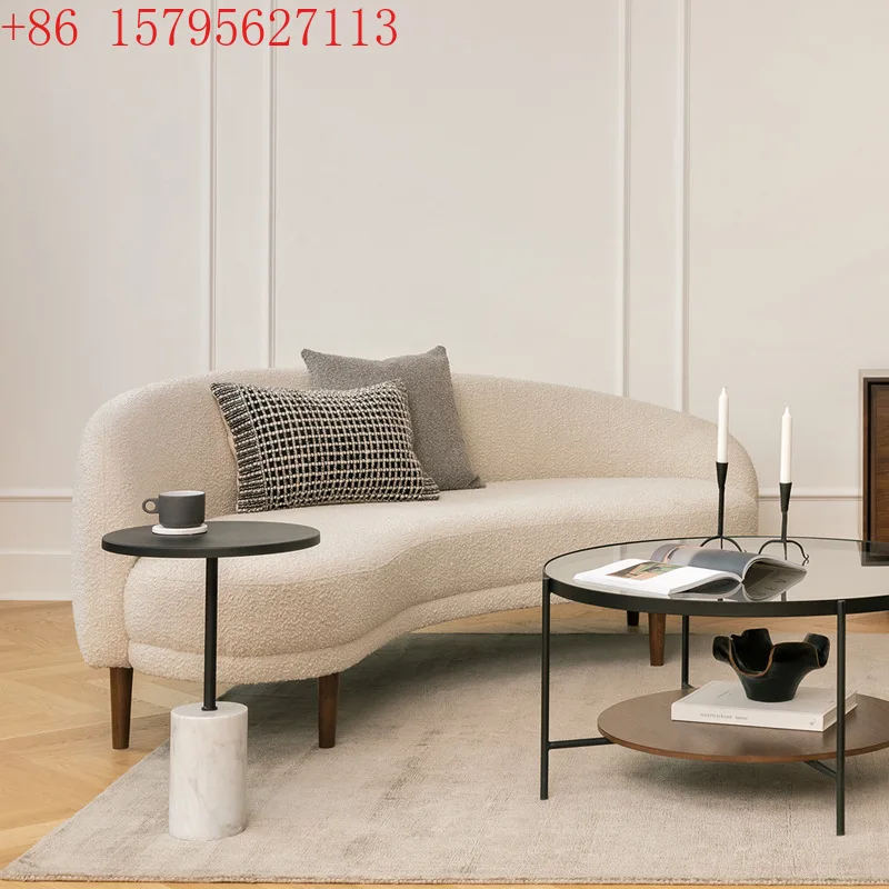 Nordic simple curved lamb wool cream sofa creative special-shaped model room furniture
Nordic simple curved lamb wool cream sofa creative special-shaped model room furniture