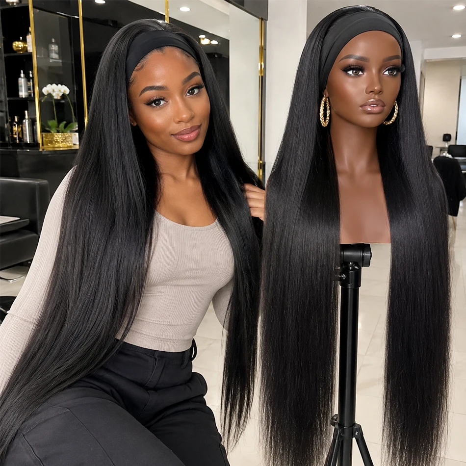 Straight Headband Wig Human Hair for Black Women Glueless Wig Brazilian Virgin Human Hair Headband wig New Upgraded Breathable Sweat Wicking Headband Wig 180% Density Wear and Go Wigs
Straight Headband Wig Human Hair for Black Women Glueless Wig Brazilian Virgin Human Hair Headband wig New Upgraded Breathable Sweat Wicking Headband Wig 180% Density Wear and Go Wigs