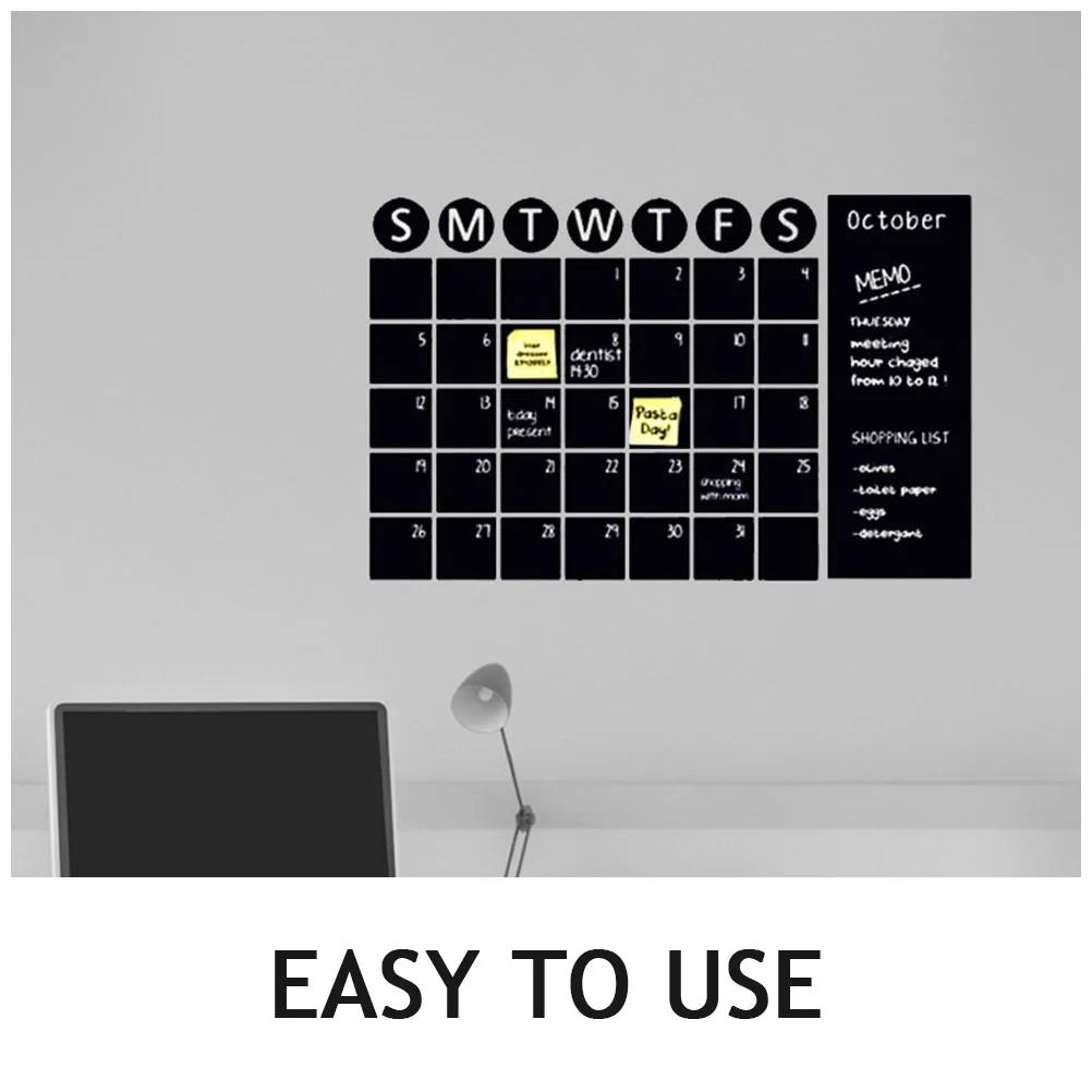 Chalkboard Stickers Pvc Stickers Removable Self-Adhesive Blackboard Wall Decal Calendar Design Office Home Decor Wall
Chalkboard Stickers Pvc Stickers Removable Self-Adhesive Blackboard Wall Decal Calendar Design Office Home Decor Wall