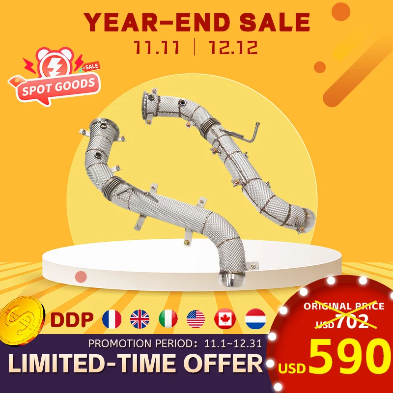 HMD 11.11 Stainless Steel Catless/200cell Downpipe for McLaren 570S, Power Increase & Aggressive Sound, Direct Fit
HMD 11.11 Stainless Steel Catless/200cell Downpipe for McLaren 570S, Power Increase & Aggressive Sound, Direct Fit