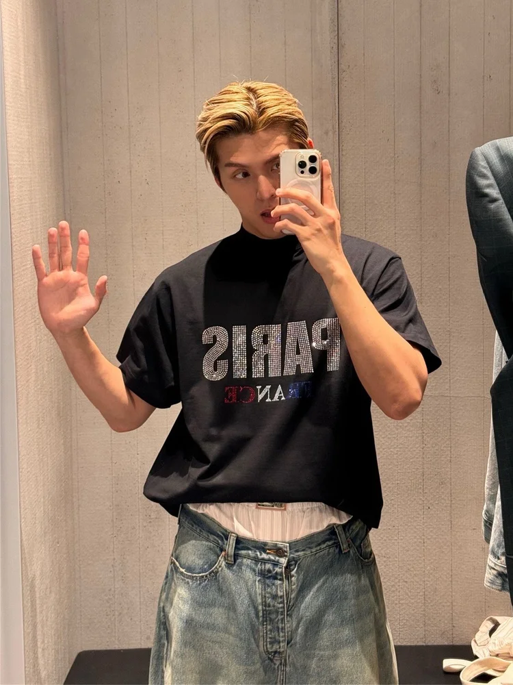 BlingVANA ILUSION Paris Glitter Letter ort Sve ex T-irt Couple Sle Cotton Youth Faion Ciwalk Breathable
BlingVANA ILUSION Paris Glitter Letter ort Sve ex T-irt Couple Sle Cotton Youth Faion Ciwalk Breathable