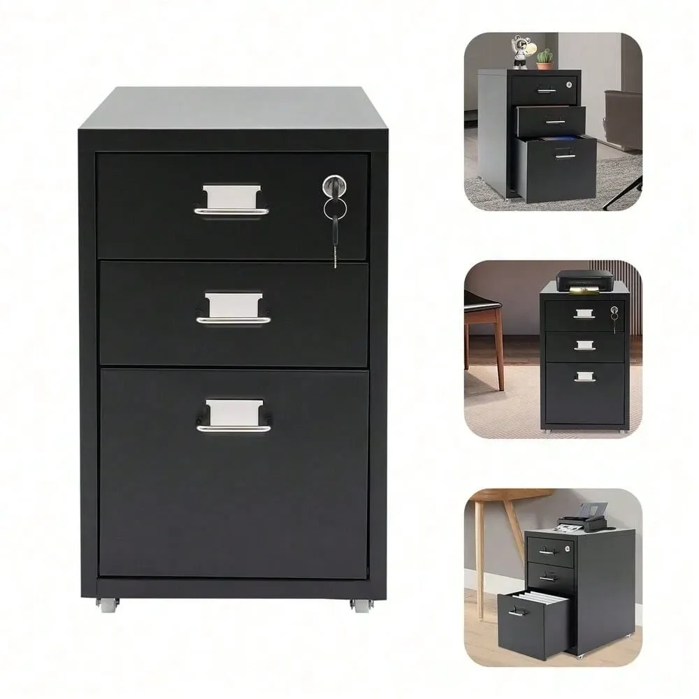 Lockable Vertical File Cabinet Metal Mobile File Cabinet Under Desk Office Home
Lockable Vertical File Cabinet Metal Mobile File Cabinet Under Desk Office Home