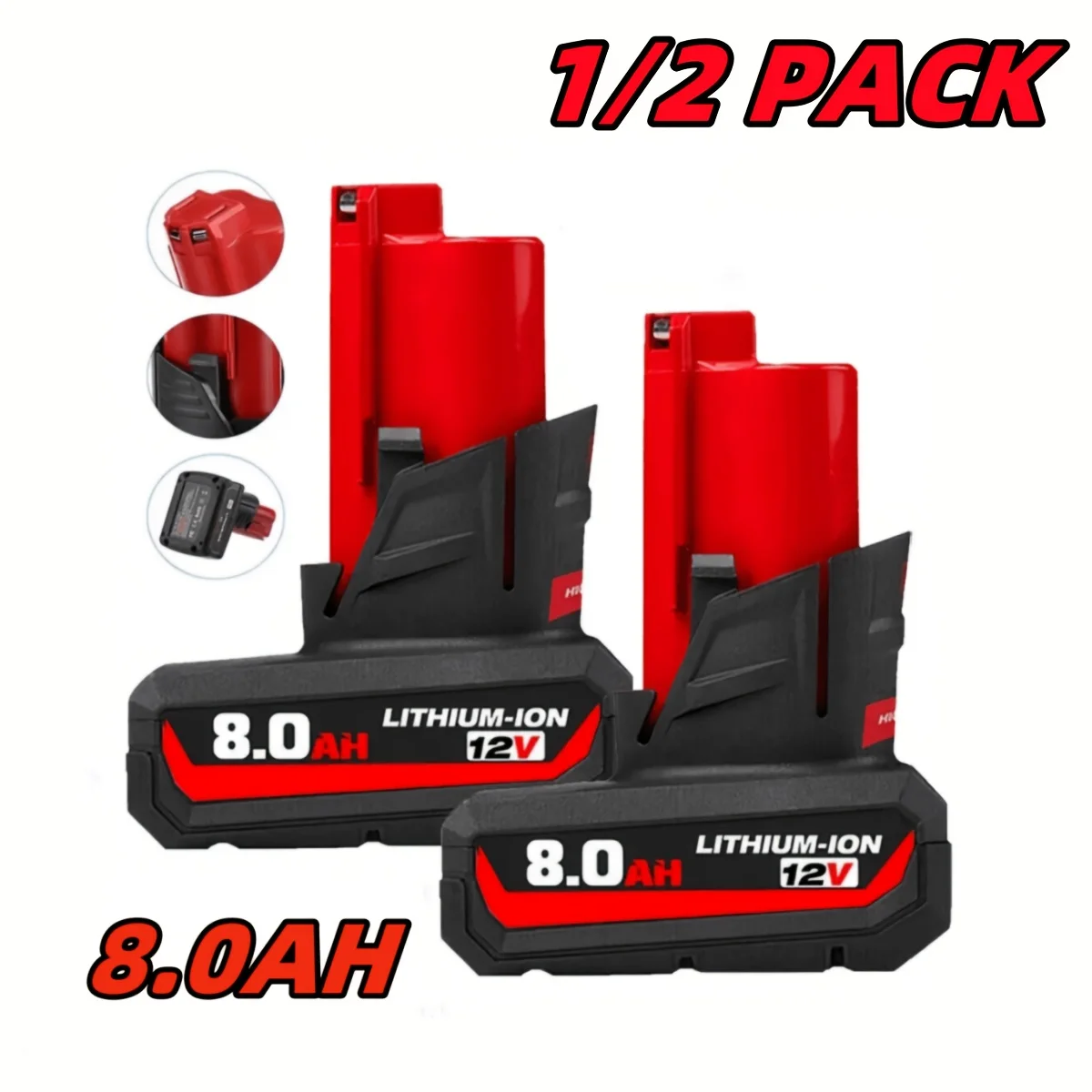 1/2pcs 12V 8.0Ah Li-ion Battery Pack For Cordless Power Tools
1/2pcs 12V 8.0Ah Li-ion Battery Pack For Cordless Power Tools
