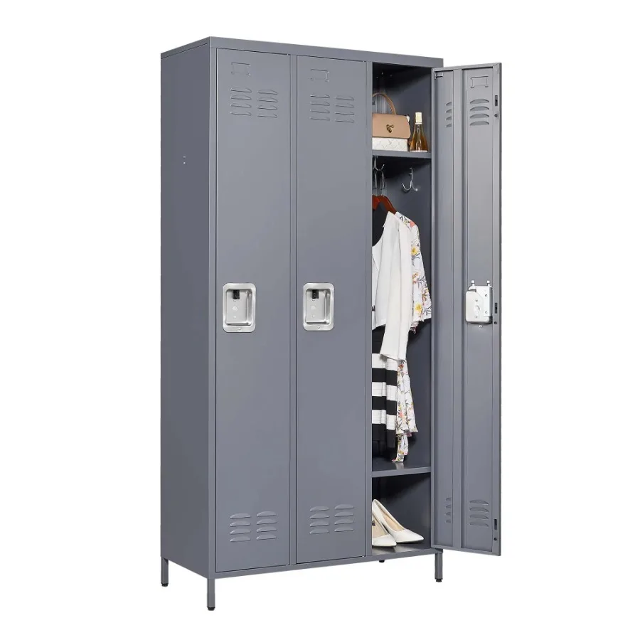 3 Door 72"H Metal Lockers With Lock for Employees Storage Locker Cabinet for Home Gym Office School Garage Gray
3 Door 72"H Metal Lockers With Lock for Employees Storage Locker Cabinet for Home Gym Office School Garage Gray