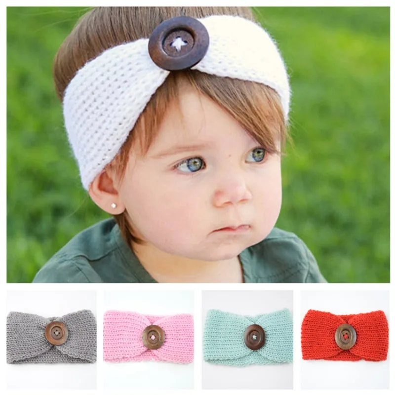 Handmade Crochet Headband for Baby Girls Big Button Knit Hairband for Kids 
Handmade Crochet Headband for Baby Girls Big Button Knit Hairband for Kids