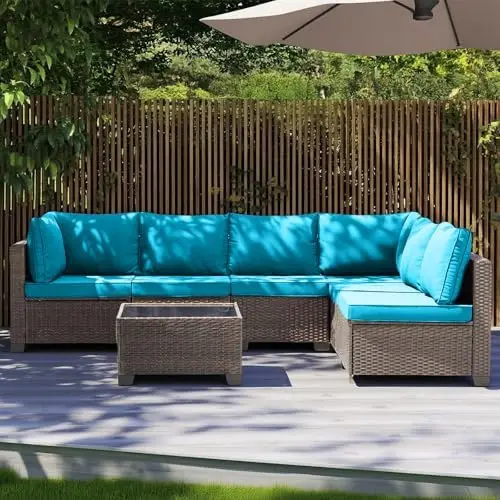 7 Pieces Outdoor Patio Furniture Sets, All-Weather Sectional Sofa Dark Brown PE Rattan Wicker Conversation Set with
7 Pieces Outdoor Patio Furniture Sets, All-Weather Sectional Sofa Dark Brown PE Rattan Wicker Conversation Set with
