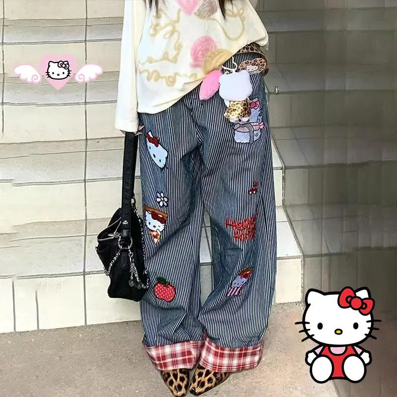 American Hello Kittys Jeans Y2K Women Cartoon Wide Leg Pants Fashion Vintage Loose Straight Trousers Girls Streetwear Casual
American Hello Kittys Jeans Y2K Women Cartoon Wide Leg Pants Fashion Vintage Loose Straight Trousers Girls Streetwear Casual