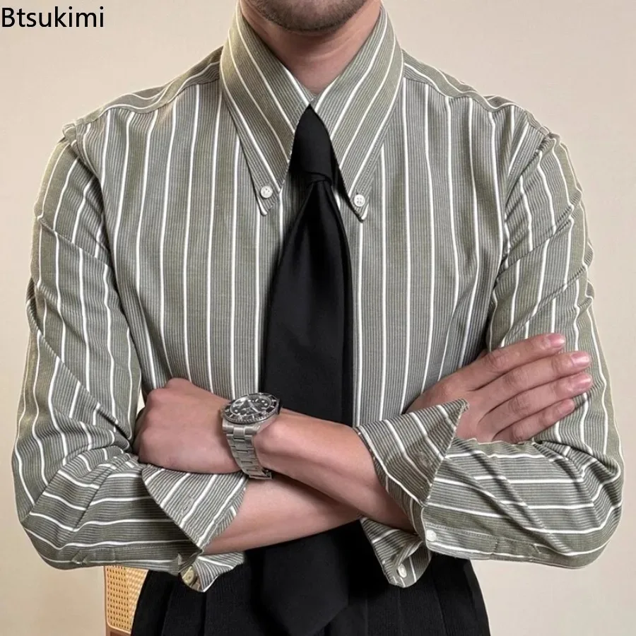 2026 Men's Vintage Striped Printed Slim Shirts Casual Long Sleeve Lapel Buttoned Shirt Spring Fall Men Shirt Naple Style Clothes
2026 Men's Vintage Striped Printed Slim Shirts Casual Long Sleeve Lapel Buttoned Shirt Spring Fall Men Shirt Naple Style Clothes