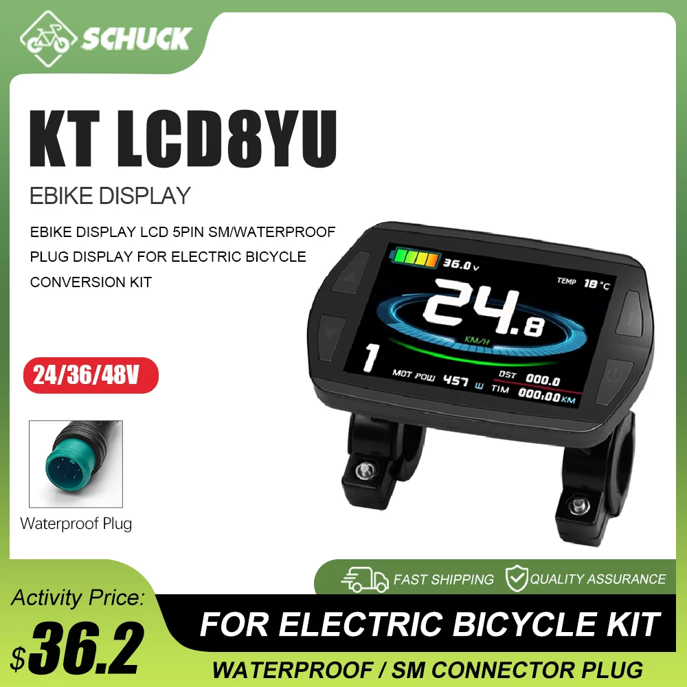 Electric Bicycle 24V/36V/48V KT-LCD8YU(With USB)Color Light sensing Display Meter For E-bike Accessories KUNTENG Waterproof Plug
Electric Bicycle 24V/36V/48V KT-LCD8YU(With USB)Color Light sensing Display Meter For E-bike Accessories KUNTENG Waterproof Plug