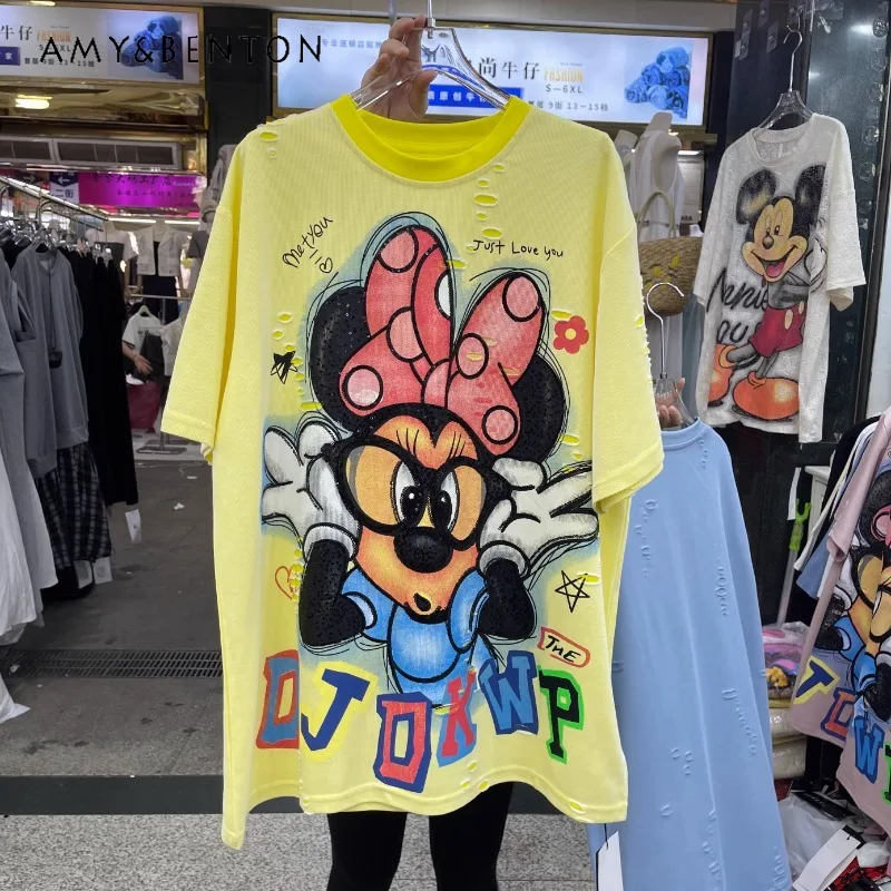 2025 Spring And Summer New Cartoon Loose Oversized T Shirts Heavy Industry Short-sleeved T-shirt Top Women's Kawaii Tees Clothes
2025 Spring And Summer New Cartoon Loose Oversized T Shirts Heavy Industry Short-sleeved T-shirt Top Women's Kawaii Tees Clothes