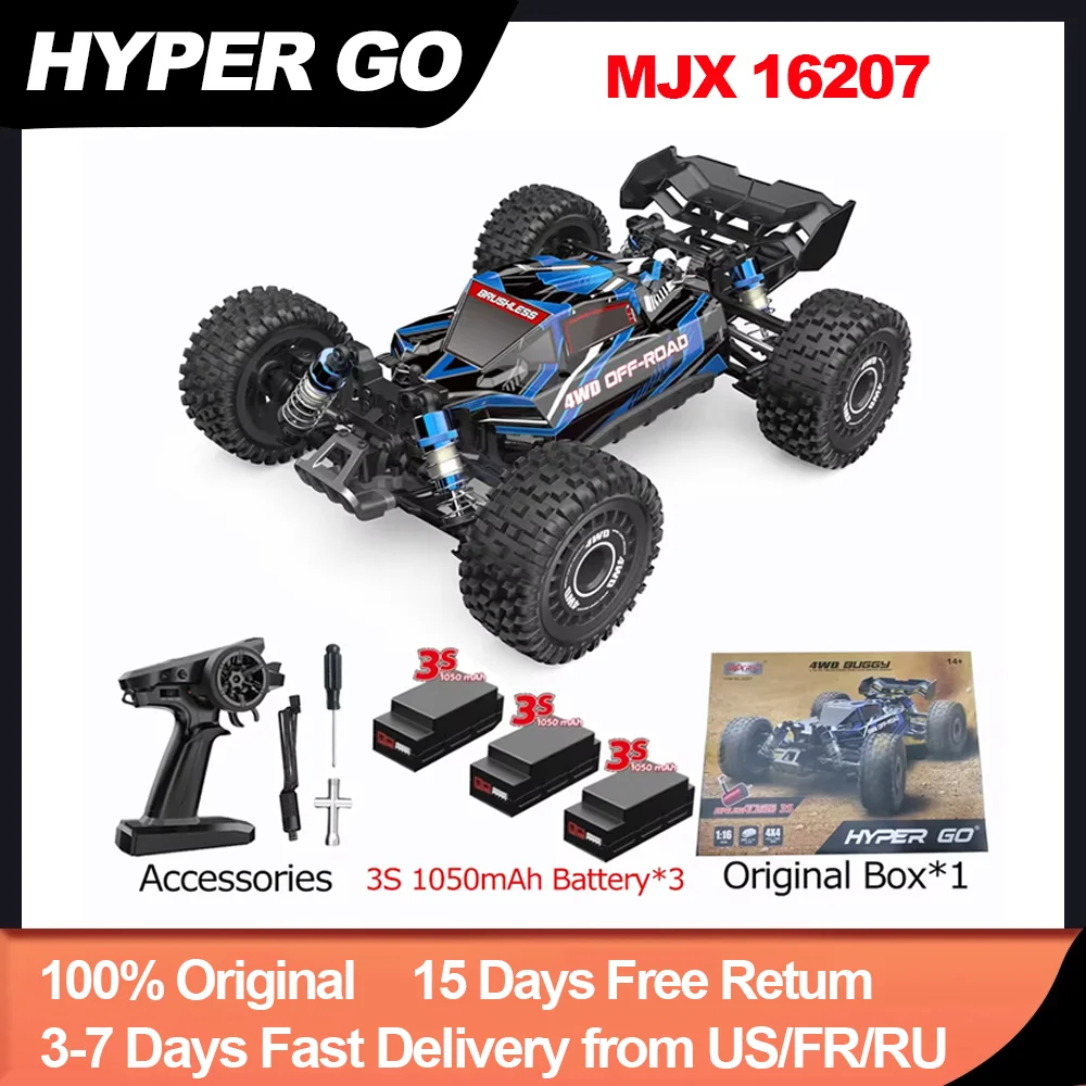 1/16 HYPER GO RC Car MJX16207 70KM/h Brushless 2.4G 4WD Remote Control Racing Car Off-Road High Speed
1/16 HYPER GO RC Car MJX16207 70KM/h Brushless 2.4G 4WD Remote Control Racing Car Off-Road High Speed