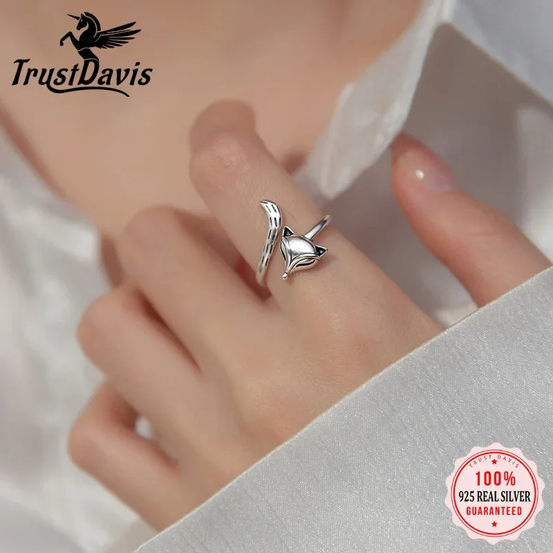 Trustdavis Real 925 Sterling Silver Sweet INS Animal Fox Opening Rings For Women Office Lady Daily Fine 925 Jewelry Gift DG0204
Trustdavis Real 925 Sterling Silver Sweet INS Animal Fox Opening Rings For Women Office Lady Daily Fine 925 Jewelry Gift DG0204