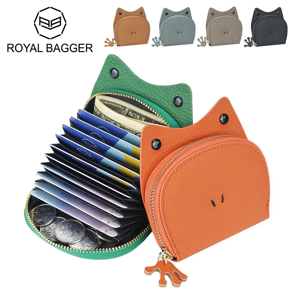 Royal Bagger Genuine Leather Card Holder for Women, Cute Frog Design, Fashion Coin Purse with Multi-card Slots & Storage 3169
Royal Bagger Genuine Leather Card Holder for Women, Cute Frog Design, Fashion Coin Purse with Multi-card Slots & Storage 3169