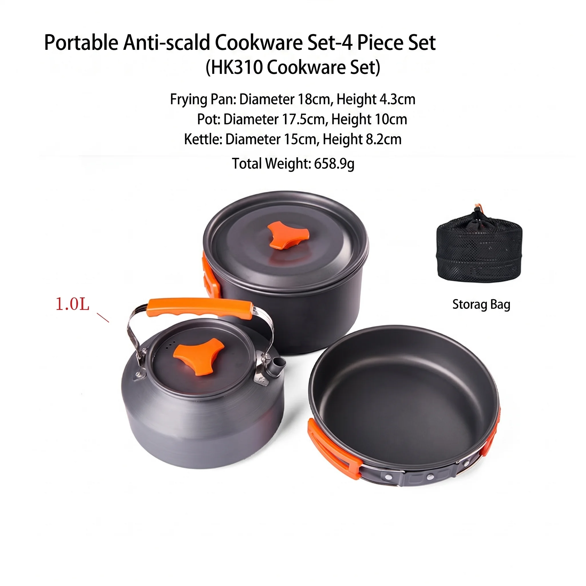 1-3 Persons Camping Cookware Set Lightweight Outdoor Pot Pan Kit With Carry Bag For Hiking Picnic Camping
1-3 Persons Camping Cookware Set Lightweight Outdoor Pot Pan Kit With Carry Bag For Hiking Picnic Camping