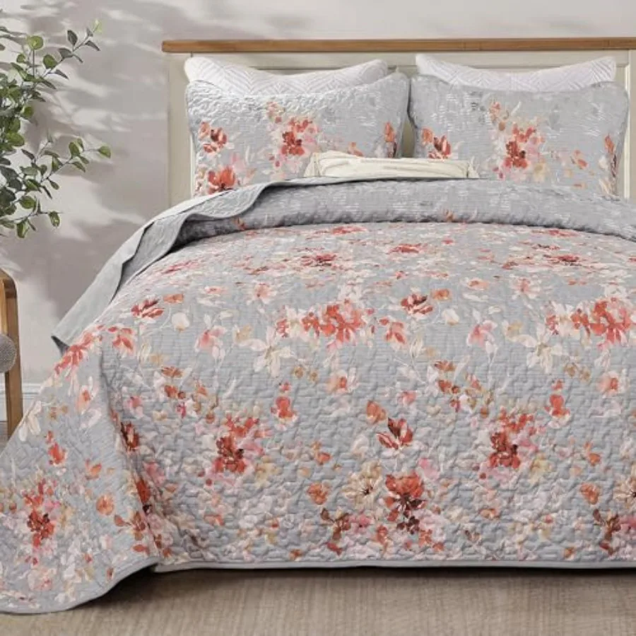 Floral Quilt Set Size Botanical Flowers Bedspreads Coverlet Set 3 Pieces Soft Lightweight Microfiber Quilt Bedding Set for All
Floral Quilt Set Size Botanical Flowers Bedspreads Coverlet Set 3 Pieces Soft Lightweight Microfiber Quilt Bedding Set for All
