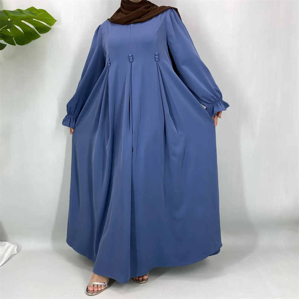 Trendy New Muslim Women Loose-fit Dress Solid Color Lantern Sleeve Abaya Dubai Casual Robe Dresses
Trendy New Muslim Women Loose-fit Dress Solid Color Lantern Sleeve Abaya Dubai Casual Robe Dresses