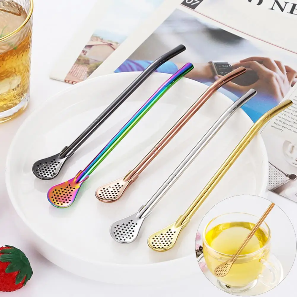 Tea Drinking Straws Spoon Filter Colorful Stainless Steel with Brush Even Mesh Reusable Gourd Tea Filter Tool Tea Accessories
Tea Drinking Straws Spoon Filter Colorful Stainless Steel with Brush Even Mesh Reusable Gourd Tea Filter Tool Tea Accessories