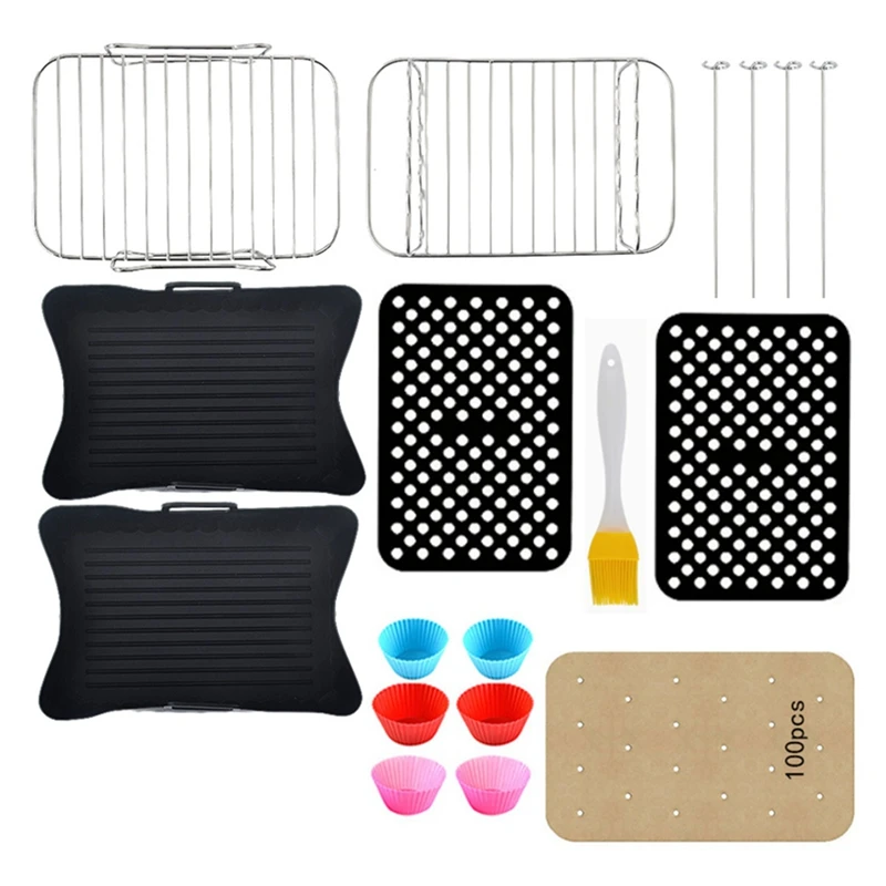 AA49 Air Fryer Accessories Set For Ninja AF400EU Double Zone Airfryer Silicone Air Fryer Liners Dehydrator Racks Baking Paper
AA49 Air Fryer Accessories Set For Ninja AF400EU Double Zone Airfryer Silicone Air Fryer Liners Dehydrator Racks Baking Paper