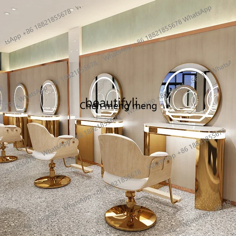 LHY26 ss Barber Shop with Light Dressing Table for Hair Salon with Desktop Hair Cutting and Perming Area Mirror Cabinet Integrat
LHY26 ss Barber Shop with Light Dressing Table for Hair Salon with Desktop Hair Cutting and Perming Area Mirror Cabinet Integrat