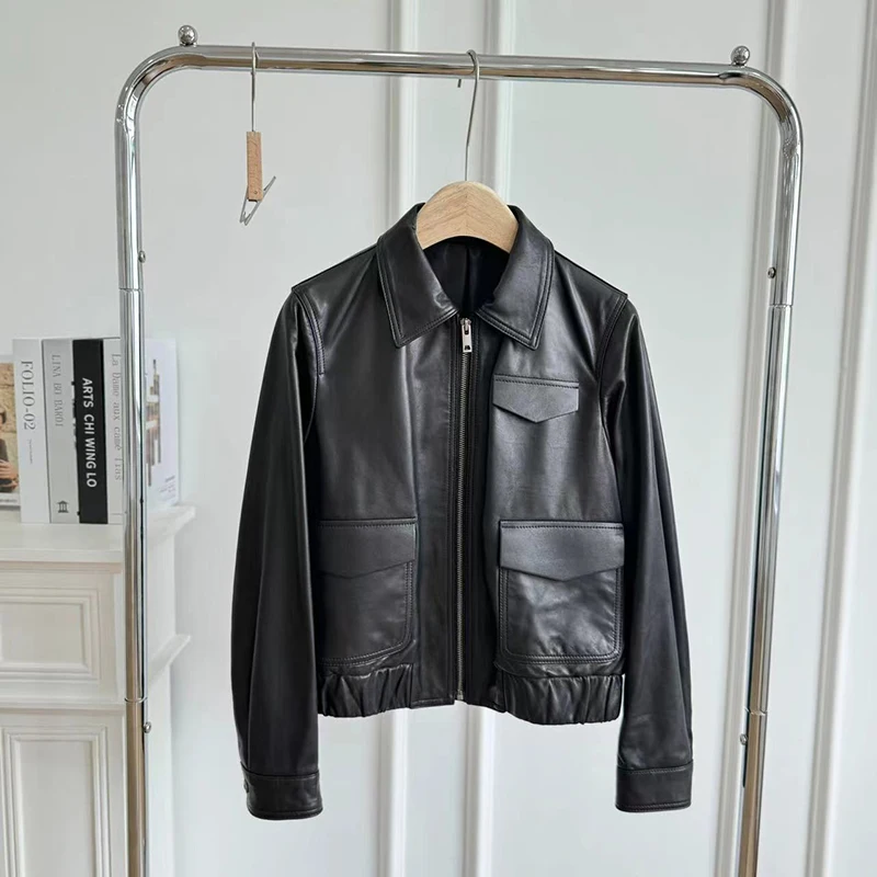 New Arrival Women'S Genuine Trench Coat Leather Jacket for Ladies Women 
New Arrival Women'S Genuine Trench Coat Leather Jacket for Ladies Women