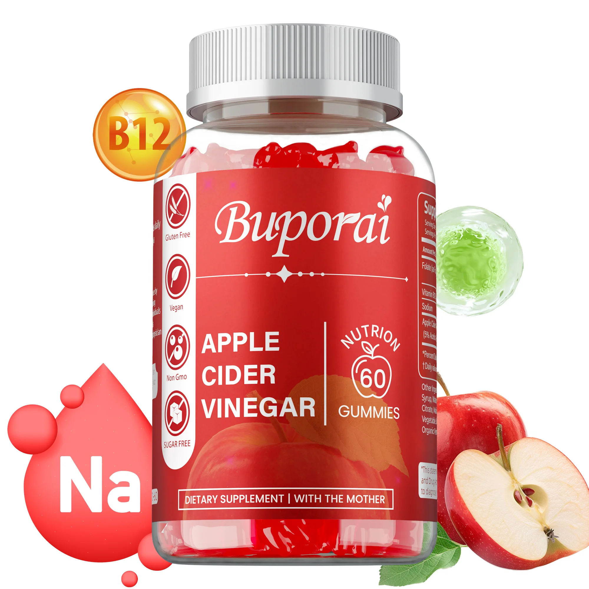Apple Cider Vinegar Gummies - Suppress Appetite, Promote Digestive and Heart Health, Supports Cellular Energy Production
Apple Cider Vinegar Gummies - Suppress Appetite, Promote Digestive and Heart Health, Supports Cellular Energy Production