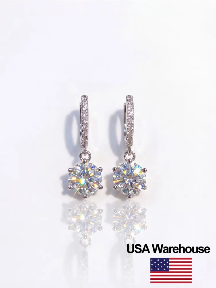 S925 Sterling Silver Classic Fashion 1CT Moissanite Diamond Six Claw Earrings for Women Engagement Wedding Fine Jewelry
S925 Sterling Silver Classic Fashion 1CT Moissanite Diamond Six Claw Earrings for Women Engagement Wedding Fine Jewelry