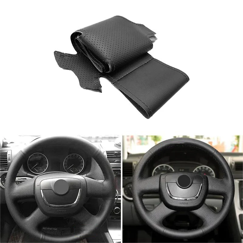 Black Perforated Leather Car Steering Wheel Cover Trim For Skoda Octavia Superb Yeti 2009-2013 Fabia Roomster Citigo 2011 2012
Black Perforated Leather Car Steering Wheel Cover Trim For Skoda Octavia Superb Yeti 2009-2013 Fabia Roomster Citigo 2011 2012