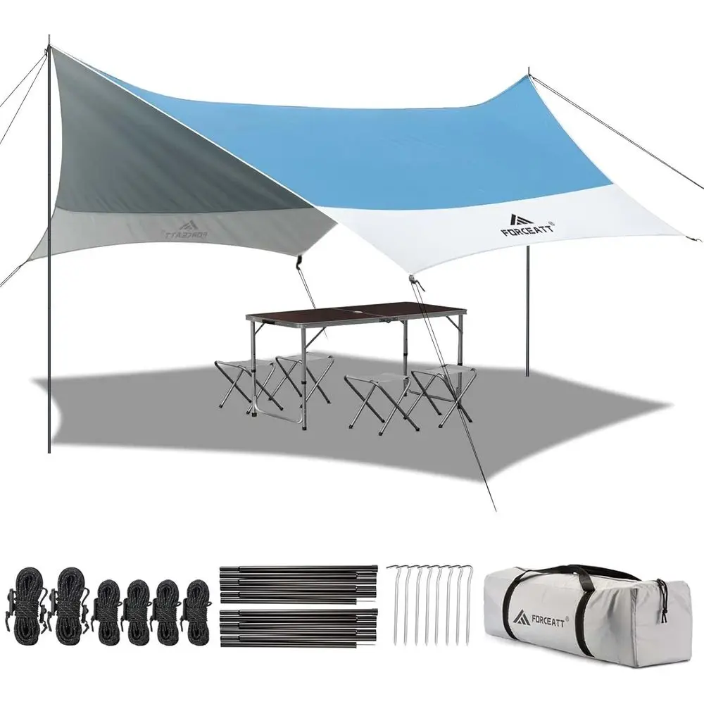 12x14FT Waterproof UV-Resistant Camping Tarp with 2 Poles, Lightweight Shelter for Outdoor Adventures
12x14FT Waterproof UV-Resistant Camping Tarp with 2 Poles, Lightweight Shelter for Outdoor Adventures