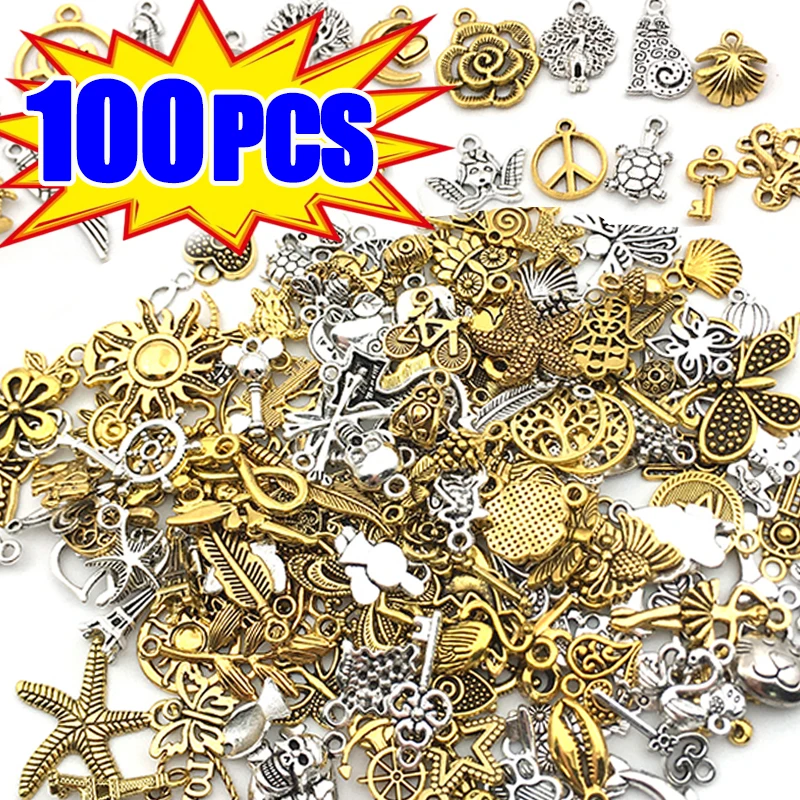 100Pcs Vintage Mixed Metal Animal Birds Charms Beads Handmade DIY Bracelet Pendant Neacklace Clips Jewelry Making Findings
100Pcs Vintage Mixed Metal Animal Birds Charms Beads Handmade DIY Bracelet Pendant Neacklace Clips Jewelry Making Findings