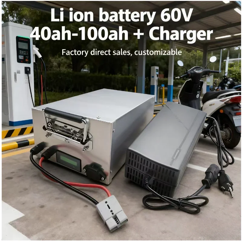 Lithium-Ion Battery Pack And Charger 60V 40Ah-80Ah for 1kw-5kw Electric Systems - Rechargeable High Capacity Battery Set
Lithium-Ion Battery Pack And Charger 60V 40Ah-80Ah for 1kw-5kw Electric Systems - Rechargeable High Capacity Battery Set
