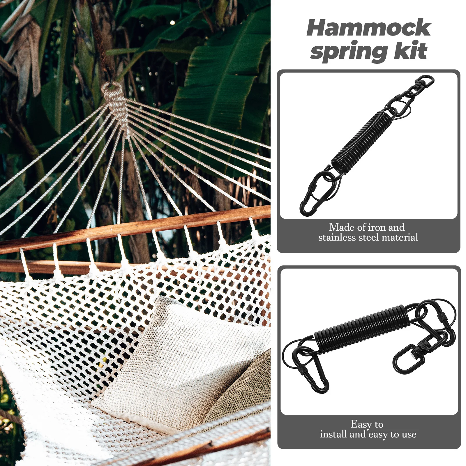 Stable Metal Hammock Chair Spring Set for Outdoor Swings Punching Bags Plants Hanging Accessories Swing Spring
Stable Metal Hammock Chair Spring Set for Outdoor Swings Punching Bags Plants Hanging Accessories Swing Spring