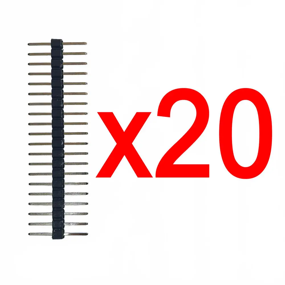 2.54mm Double Male Pin Header Strip 20-Pin Single Row Breakable Dupont F to M
2.54mm Double Male Pin Header Strip 20-Pin Single Row Breakable Dupont F to M