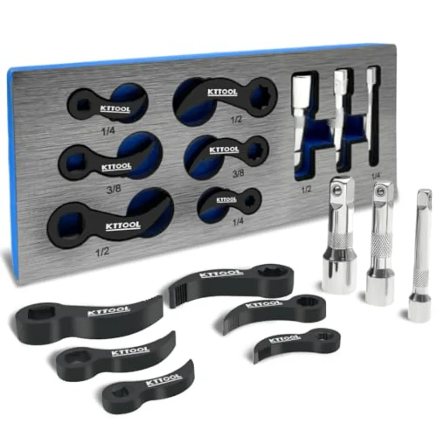 9 Pcs Pry Bar Wrench Adaptor Head Set Crowbar Adapter Head Tool Half Shaft Removal Car Repairing Tools " " 1/4" D 8pt 4pt Squar
9 Pcs Pry Bar Wrench Adaptor Head Set Crowbar Adapter Head Tool Half Shaft Removal Car Repairing Tools " " 1/4" D 8pt 4pt Squar