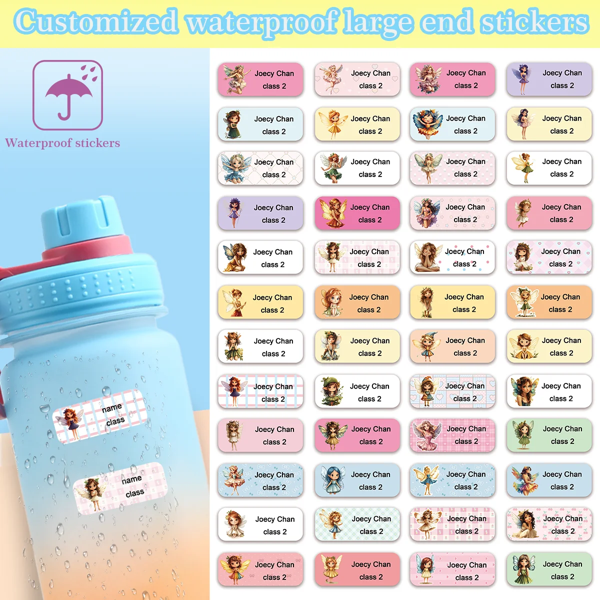 Personalized Label Stickers for kids,Custom fairy Name Stickers for Water Bottles and Children's school Stationery,Waterproof
Personalized Label Stickers for kids,Custom fairy Name Stickers for Water Bottles and Children's school Stationery,Waterproof